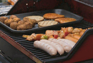 vegetarian food on barbecue